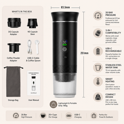 Kleura Portable Coffee Maker 3-in-1