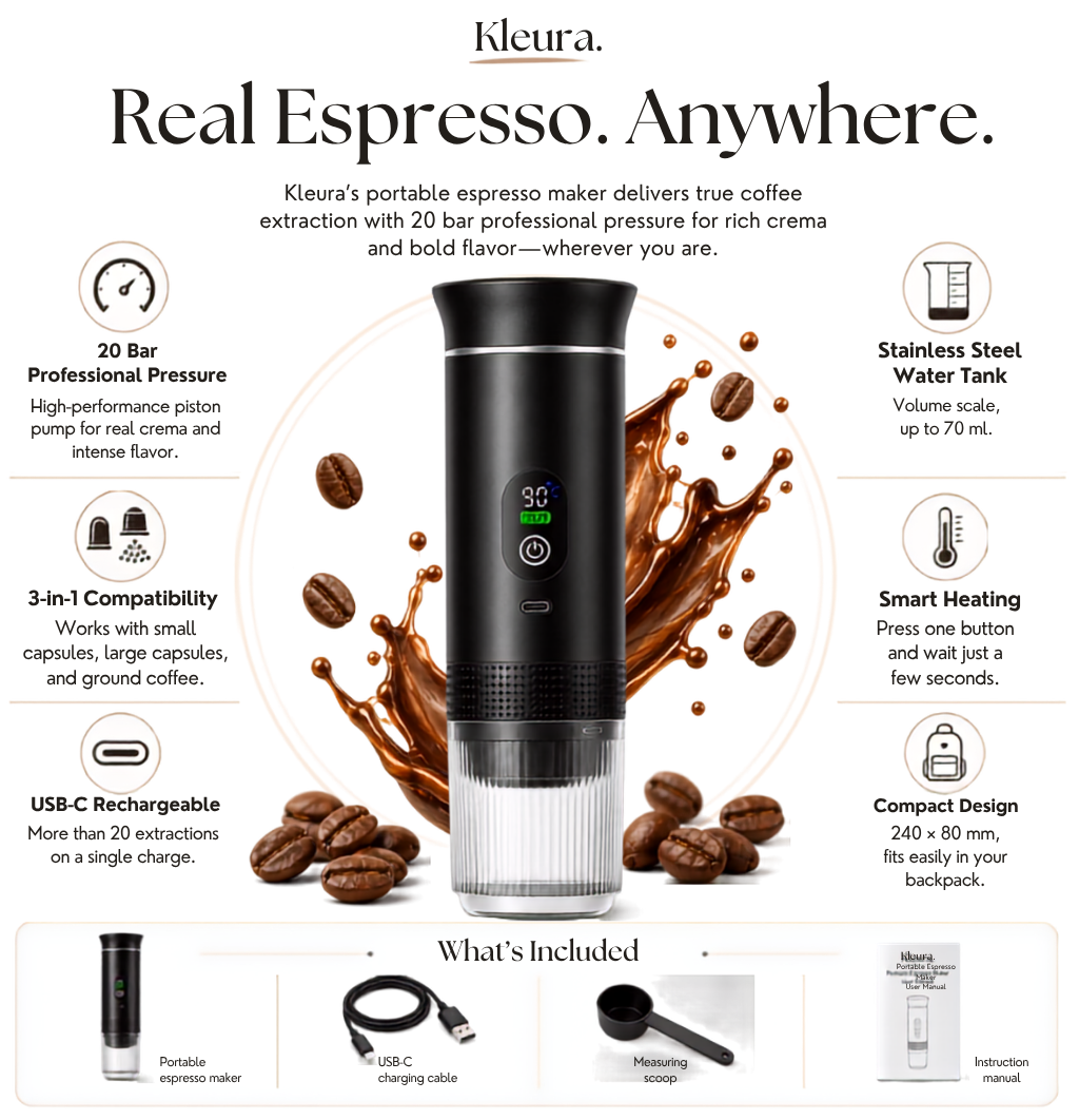 Kleura Portable Coffee Maker 3-in-1